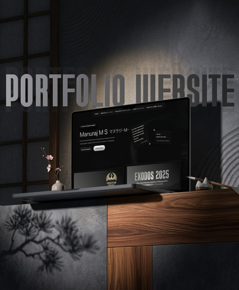 EXYNOZ - Desktop view of the minimalist cinematic portfolio